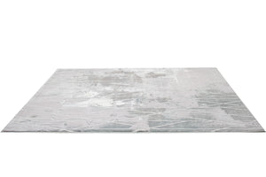 Homeroots 8' X 11' Blue Abstract Stain Resistant Area Rug  Polyester,Cotton 487568