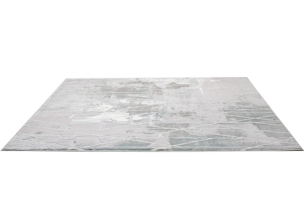 Homeroots 8' X 11' Blue Abstract Stain Resistant Area Rug  Polyester,Cotton 487568