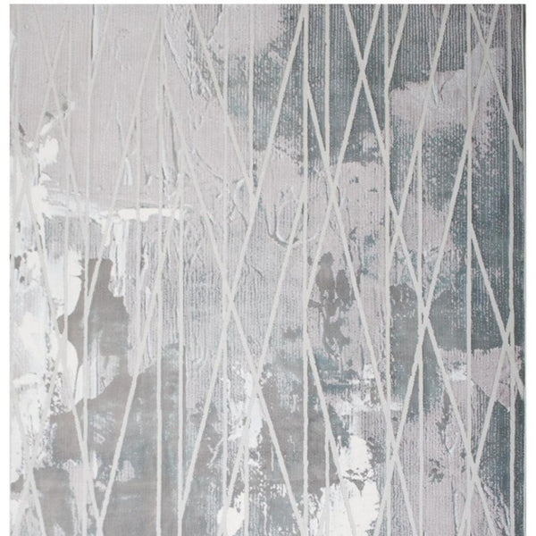 HomeRoots 8' Blue Abstract Stain-Resistant Area Rug - Modern Design for Living Rooms, Bedrooms & Playrooms 8' X 11' 487568