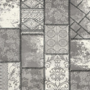 HomeRoots 4' Gray and Ivory Damask Area Rug - Timeless Elegance, Machine Washable, Durable for High-Traffic Areas 8' X 11' 487581