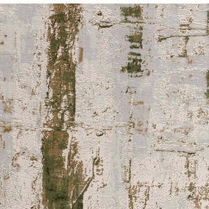 Homeroots 10' Green And Ivory Abstract Power Loom Distressed Runner Rug  Polypropylene 487582