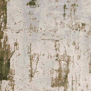 Homeroots 13' Green And Ivory Abstract Power Loom Distressed Runner Rug  Polypropylene 487583