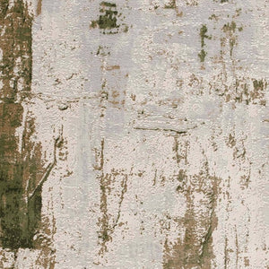 Homeroots 15' Green And Ivory Abstract Power Loom Distressed Runner Rug  Polypropylene 487584