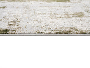 Homeroots 20' Green And Ivory Abstract Power Loom Distressed Runner Rug  Polypropylene 487585