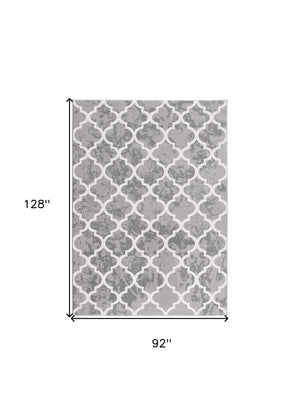 Homeroots 8' X 11' Green Geometric Power Loom Stain Resistant Area Rug  Olefin,Cotton 487589