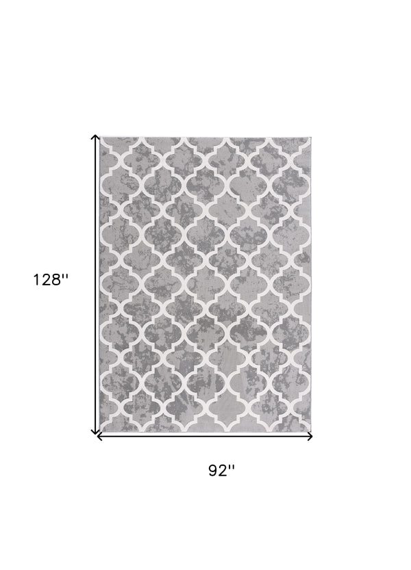 Homeroots 8' X 11' Green Geometric Power Loom Stain Resistant Area Rug  Olefin,Cotton 487589