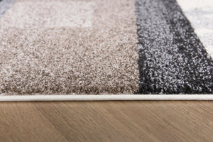 Homeroots 2' X 10' Brown Abstract Geometric Stain Resistant Area Rug  Polyester 487590