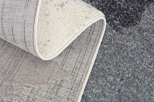 Homeroots 2' X 20' White And Blue Abstract Power Loom Stain Resistant Area Rug  Polyester 487597