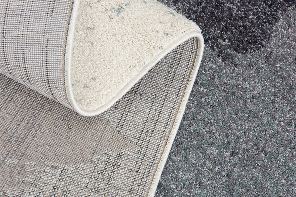 Homeroots 2' X 20' White And Blue Abstract Power Loom Stain Resistant Area Rug  Polyester 487597