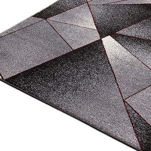 Homeroots 2' X 10' Grey Blue Abstract Geometric Stain Resistant Area Rug  Polyester 487598