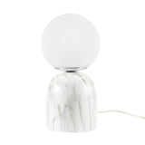 INK+IVY Nelia Modern/Contemporary Frosted Glass Globe Resin Table Lamp II153-0144 White