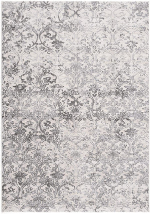 Homeroots 2' X 15' Cream Damask Power Loom Stain Resistant Area Rug  Polyester,Cotton 487613
