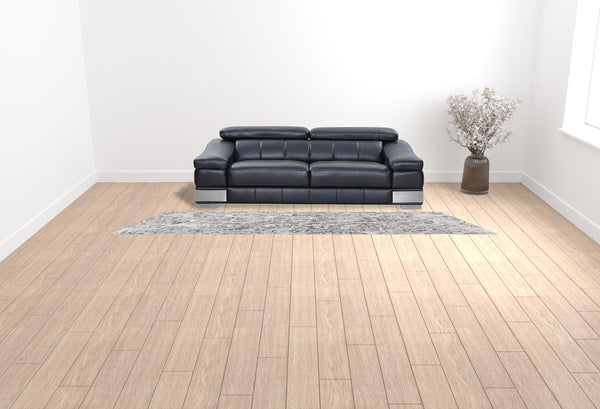 Homeroots 2' X 13' Grey Floral Power Loom Stain Resistant Area Rug  Polyester,Cotton 487624