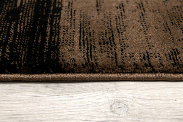 Homeroots 20' Brown Black And Tan Geometric Power Loom Runner Rug  Olefin 487630