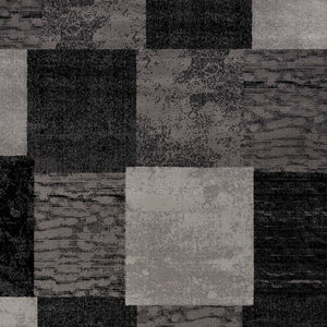 Homeroots 10' Gray And Black Geometric Power Loom Distressed Runner Rug  Olefin 487632