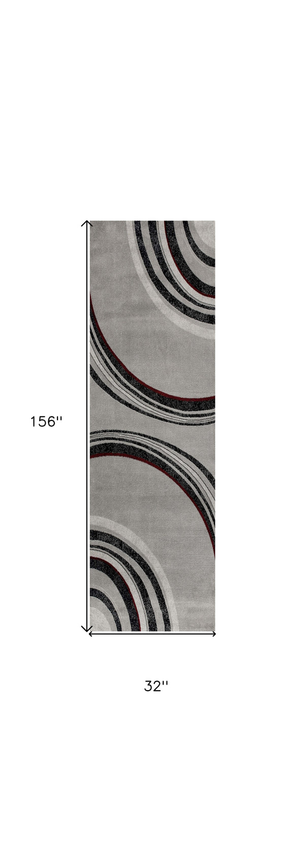 Homeroots 13' Gray And Black Abstract Power Loom Distressed Runner Rug  Olefin 487638