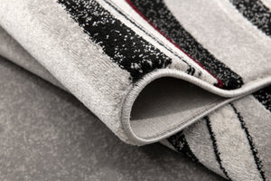 Homeroots 13' Gray And Black Abstract Power Loom Distressed Runner Rug  Olefin 487638