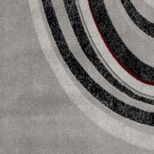 Homeroots 13' Gray And Black Abstract Power Loom Distressed Runner Rug  Olefin 487638