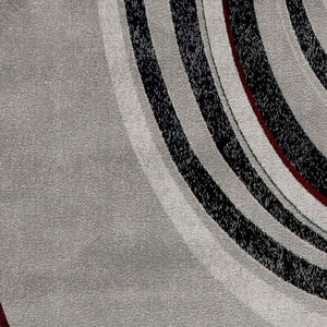 Homeroots 20' Gray And Black Abstract Power Loom Distressed Runner Rug  Olefin 487640