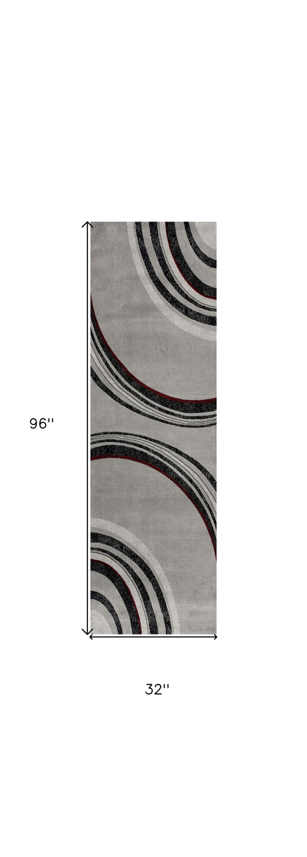 Homeroots 8' Gray And Black Abstract Power Loom Distressed Runner Rug  Olefin 487641