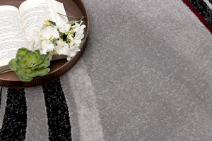 Homeroots 8' Gray And Black Abstract Power Loom Distressed Runner Rug  Olefin 487641