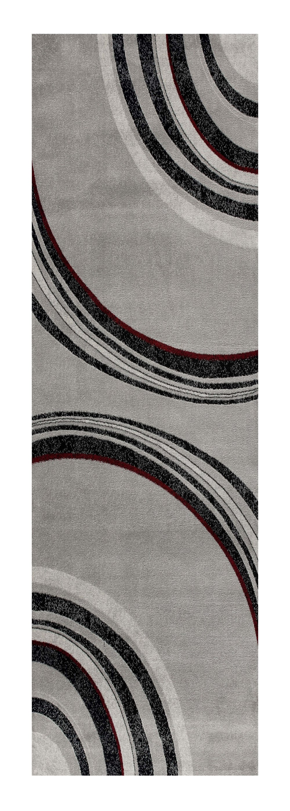 Homeroots 8' Gray And Black Abstract Power Loom Distressed Runner Rug  Olefin 487641
