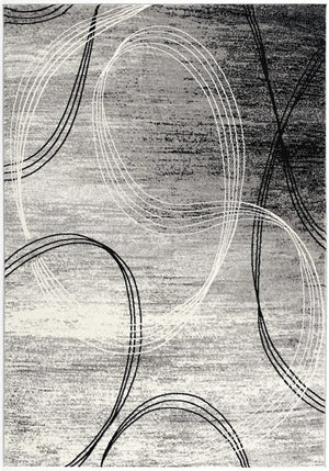 HomeRoots 10' Gray and Ivory Abstract Shag Rug - Soft, Stylish, and Stain-Resistant for Modern Spaces 10' Runner 487642
