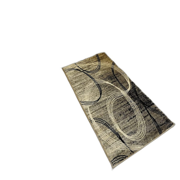 HomeRoots 10' Gray and Ivory Abstract Shag Rug - Soft, Stylish, and Stain-Resistant for Modern Spaces 10' Runner 487642