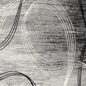 HomeRoots 10' Gray and Ivory Abstract Shag Rug - Soft, Stylish, and Stain-Resistant for Modern Spaces 15' Runner 487644