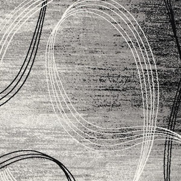 HomeRoots 10' Gray and Ivory Abstract Shag Rug - Soft, Stylish, and Stain-Resistant for Modern Spaces 15' Runner 487644