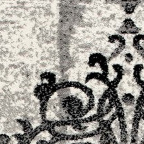 Homeroots 20' Gray And Ivory Distressed Damask Runner Rug  Olefin 487651