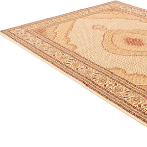 Homeroots 7' X 10' Beige And Ivory Oriental Power Loom Area Rug  Olefin 487657