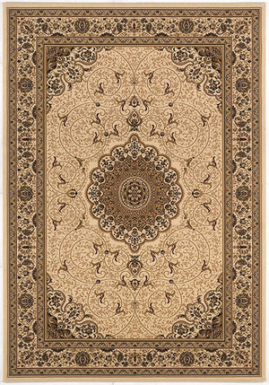 Homeroots 7' X 10' Beige And Black Oriental Power Loom Area Rug  Olefin 487658
