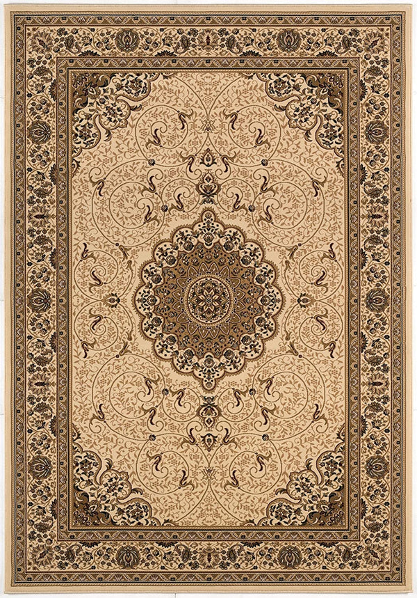 Homeroots 7' X 10' Beige And Black Oriental Power Loom Area Rug  Olefin 487658