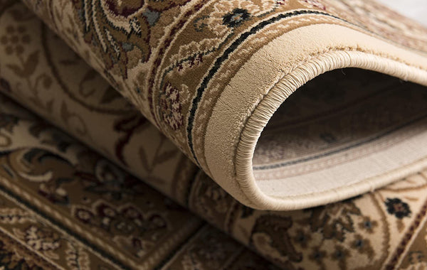 Homeroots 7' X 10' Beige And Black Oriental Power Loom Area Rug  Olefin 487658