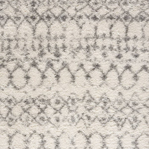 HomeRoots 5' Plush Gray and Ivory Southwestern Shag Area Rug – Cozy, Durable Design for Any Room Decor 7' X 9' 487659