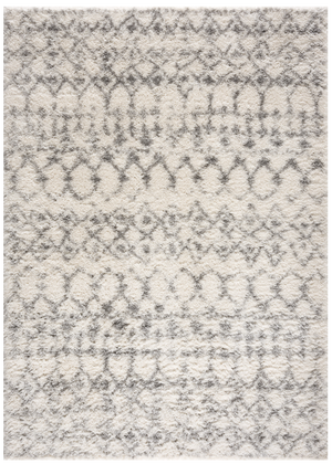 Homeroots 7' X 9' Gray And Ivory Southwestern Shag Power Loom Area Rug  Polyester 487659