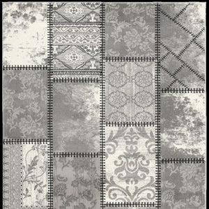 HomeRoots 4' Gray and Ivory Damask Area Rug - Timeless Elegance, Machine Washable, Durable for High-Traffic Areas 7' X 9' 487661