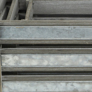 HomeRoots Set of Three Gray Solid Wood and Metal Crates for Stylish Organization in Any Room or Space 487690
