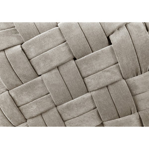 Homeroots 17" Cream Velvet And Black Cube Ottoman Cream White  487727