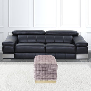 Homeroots 17" Lilac Velvet And Gold Ottoman Lilac,Gold  487735