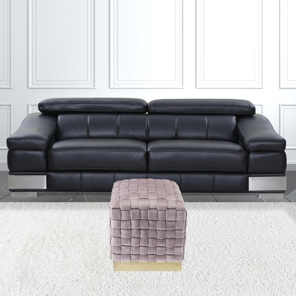 Homeroots 17" Lilac Velvet And Gold Ottoman Lilac,Gold  487735