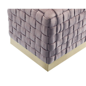 Homeroots 17" Lilac Velvet And Gold Ottoman Lilac,Gold  487735