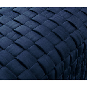 Homeroots 17" Navy Blue Velvet And Gold Ottoman Navy,Gold  487739