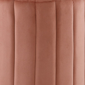Homeroots 16" Blush Velvet And Gold Round Ottoman Blush,Gold,Velvet  487743