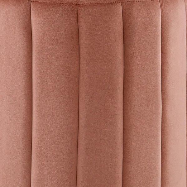 Homeroots 16" Blush Velvet And Gold Round Ottoman Blush,Gold,Velvet  487743