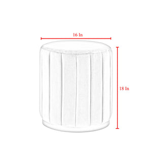 Homeroots 16" Navy Blue Velvet And Gold Round Ottoman Navy,Gold,Velvet  487745