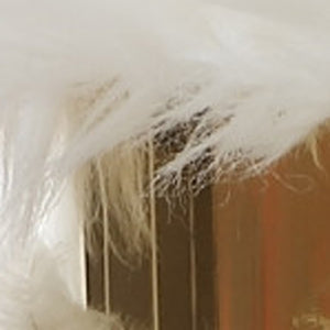 Homeroots 18" Cream Faux Fur Round Ottoman Cream White,Gold  487747