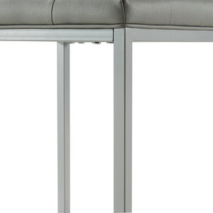 Homeroots 18" Gray Faux Leather Cube Ottoman Grey  487773