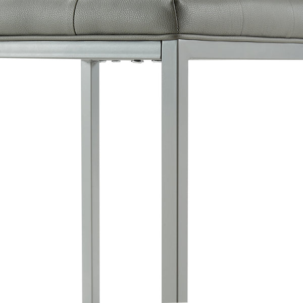 Homeroots 18" Gray Faux Leather Cube Ottoman Grey  487773